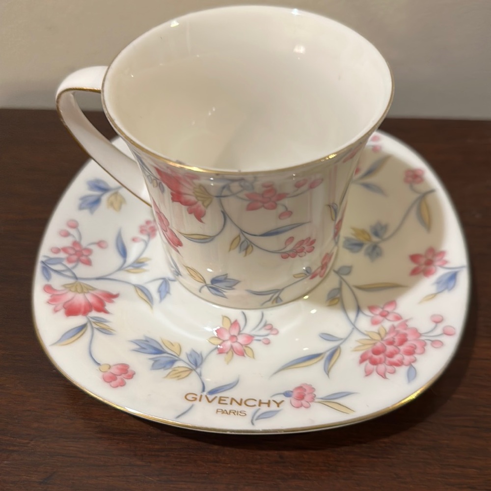 Givenchy pink tea cup and saucer
